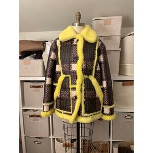 Coach Plaid Shearling Aviator